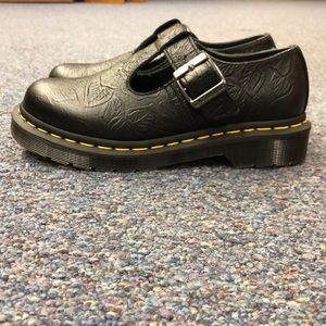 Size 5 Dr. Marten Mary Jane Black Embossed Floral